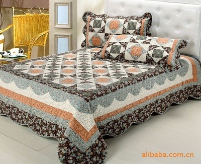 上海華絲家居用品 解碼101001-外貿(mào)絎縫被全棉高檔床品三件套的魅力